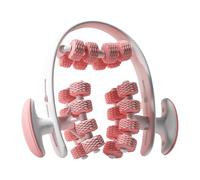 Perfeclan Rouleau de Massage Musculaire à 24 Roues, Anneau de portatif, Pince Circulaire pour Jambes, pour Salle de Sport, Cuisses, Mollets, Rose