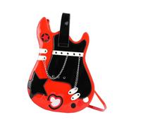 perfeclan Sac à Dos en Forme de Guitare, Cuir PU Tendance pour Vacances, Voyage, Shopping, fête de Travail, Rouge