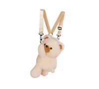 perfeclan Sac à Dos Ours en Peluche, Sac en Peluche Léger et Décontracté pour Enfant, Cadeau de Vacances, Beige