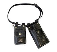perfeclan Sac Banane pour Femme, Mini Sac de en Cuir PU Résistant à l'eau pour Téléphone, Noir