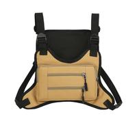perfeclan Sac de Poitrine avec Bandoulière Réglable et Support de Téléphone, Gilet de Course pour La Course, Les Sports de Plein Air, Le Cyclisme, La Marche, Le, Kaki
