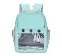 Perfeclan Sac de Transport Chat Sac à Dos Porte-Animaux Sac de Randonnée pour Animaux Portable Fenêtre Transparente Oxford Respirant Adapté à Promenade C, Vert