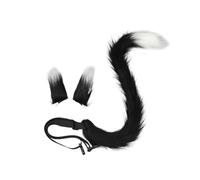 perfeclan Serre-tête oreilles de chat Cosplay Serre-tête oreilles de chat pour jeux de rôle Déguisements Spectacles sur scène, Noir Blanc