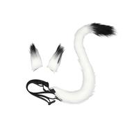 perfeclan Serre-tête oreilles de chat Cosplay Serre-tête oreilles de chat pour jeux de rôle Déguisements Spectacles sur scène, Blanc Noir