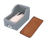 Perfeclan Siège Auto Console Chien avec Sangles Élastiques Coussin Détachable Tissu Lavable Harnais Intégré Convient Aux Petits Chiens Chats en Voiture Maison, Gris