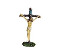 perfeclan Statue de Jésus Crucifix, figurine religieuse en prière, décorative, peinte à la main, décoration de table pour la maison, objets de collection de