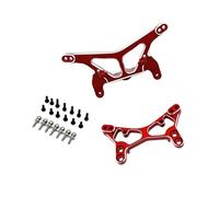perfeclan Supports d'amortisseurs avant et arrière, kit de mise à niveau pour voiture RC, pièces détachées robustes et légères en métal pour véhicule RC, Argent Rouge