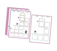 perfeclan Tableau des étapes de multiplication par 10, effaçable à sec, démonstration de calcul vertical, fournitures de mathématiques, feuilles d'exercices