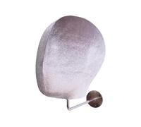 perfeclan Tête de mannequin en velours, support mural pour perruques, peu encombrant, multifonction, présentoir pour chapeaux et perruques, Crochet D'argent