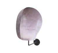 perfeclan Tête de mannequin en velours, support mural pour perruques, peu encombrant, multifonction, présentoir pour chapeaux et perruques, Crochet Noir