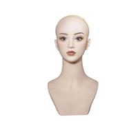 perfeclan Tête de mannequin femme avec support pour perruque, base lisse et stable, présentoir pour perruques, pour chapeaux, postiches, usage personnel, Maquillage Orange