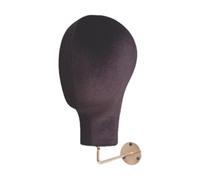 perfeclan Tête de mannequin murale en velours pour femme, support robuste et pratique pour perruques, chapeaux et casquettes, idéale pour les centres, Noir