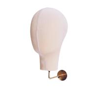 perfeclan Tête de mannequin murale en velours pour femme, support robuste et pratique pour perruques, chapeaux et casquettes, idéale pour les centres, Beige