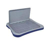 Perfeclan Toilettes pour Chiens Plateau de Propreté Litière pour Animaux Pot D'Entraînement Bac en PP et Démontable Adapté pour L'Apprentissage, Gris Bleu Foncé