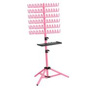 perfeclan Tressage réglable Rack de cheveux commodité Double face standard debout Stand à la maison 144 chevilles hauteur réglable pour tresser les cheveux, Rose