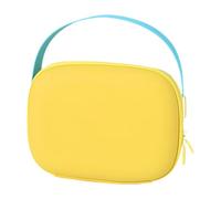 perfeclan Trousse de maquillage avec poignée zippée, petite trousse de rangement légère et étanche en cuir PU pour femme, Jaune