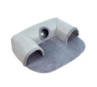 Perfeclan Tunnel pour Chat Tunnel Lit Chat avec Tapis Amovible Jouet Boule de Jeu Maison Pliable Confortable Fonction Antidérapante Adapté Aux Chats D'Intérieur, Petit