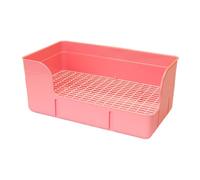 Perfeclan Urinoir pour Cage Matériau PP Plateau de Litière Grille Amovible Confortable Hygiène Anti-éclaboussures Adapté Aux Petits Animaux Rongeurs, Rose