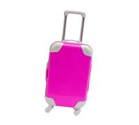 Perfeclan Valise de poupée de 18 Pouces, Jouet pour bébé, Jouet de Jeu d'imitation, boîte à Bagages, Porte-Bagages à roulettes, Accessoires de Transport, Rose Rouge