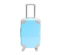 Perfeclan Valise de poupée de 18 Pouces, Jouet pour bébé, Jouet de Jeu d'imitation, boîte à Bagages, Porte-Bagages à roulettes, Accessoires de Transport, Bleu