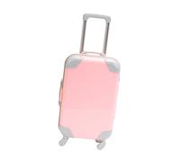 Perfeclan Valise de poupée de 18 Pouces, Jouet pour bébé, Jouet de Jeu d'imitation, boîte à Bagages, Porte-Bagages à roulettes, Accessoires de Transport, Rose