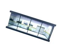 perfeclan Vitrine d'affichage LED pour parking à l'échelle 1:64, toile de fond pour parking de voiture, boîte de rangement pour modèle de voiture moulée sous