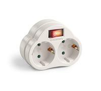 Perfect Adaptateur de prise avec interrupteur marche/arrêt, blanc