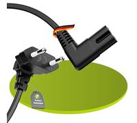 Perfect Câble d'alimentation, 2 broches, 3,0 m, fiche d'alimentation européenne type C vers fiche Euro 8 IEC C7 femelle coudée à 90° pour appareils ménagers, PS3, PS4, PS5, TV, etc. Noir