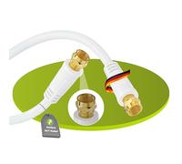 Perfect Câble satellite, câble d'antenne, câble coaxial, fiche F à fiche F, 2,00 m, blanc