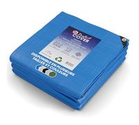 Perfect Cover Bâche étanche Forte avec Oeillets pour Meubles de Jardin, Piscine, Voiture, Caravane - résistante aux UV, indéchirable, sur Mesure (Bleu, 12x15M)