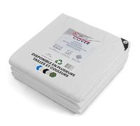 Perfect Cover Bâche imperméable avec œillets, en Tissu, pour Sol, Tapis de Tente pour Camping et Jardin extérieur, Disponible en Plusieurs Tailles et Couleurs, 12 x 15 m, 180 m², 150 g/m², Blanc