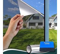 Perfect Cover Film fenetre Anti Regard, Film Adhesif Effet Miroir sans Tain pour Vitre Papier Anti Chaleur Feuille Miroir Occultant à Sens Unique Anti UV, pour Bureau Cuisine Maison (90x200)