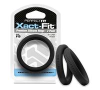 Perfect Fit #19 Xact-Fit Cockring Paquet de 2 Noir