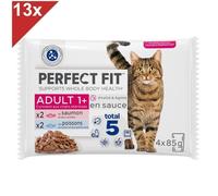 Sachets fraicheur en sauce - Aux poissons - Pour chat sterilise - 4 x 85 g x13