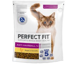 PERFECT FIT (Hairball 1+) 750 g Riche en poulet - croquettes déshydratées pour chat
