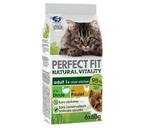 PERFECT FIT Natural Vitality - 72 Sachets Fraîcheur de 50g (Lot de 12 Packs de 6 Sachets) - Pour Chat Adulte Stérilisé au Poulet & à la Dinde - Nourriture Humide élaborée avec des Ingrédients Naturels