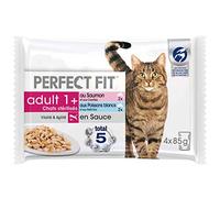 PERFECT FIT Pack de 13 Stérilisé Sachets Fraîcheur en Sauce aux Poissons pour Chat Adulte 4 x 85 g
