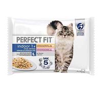 PERFECT FIT Pâtée au Poulet et au Saumon pour Chat stérilisé d'intérieur +1 - Les 4 sachets de 85g