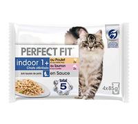 PERFECT FIT Repas pour chat d'intérieur stérilisé Saumon/Poulet 52 x 85 g
