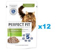 Perfect Fit Senior - Nourriture pour chat âgé à partir de 7 ans - Prend en charge la santé, la nourriture humide et la nourriture sèche dans différents types - (12x85g)