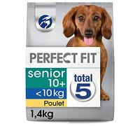 Perfect Fit Senior10+ - Croquettes pour petit chien senior (<10kg), riche en poulet, 1 sac de 1,4kg