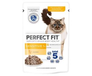 PERFECT FIT Sensitive 1+ sachets 85 g au poulet en sauce pour chats adultes