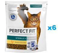 PERFECT FIT Sterile 1+ 6x750 g Aliment sec complet pour chats adultes, riche en poulet