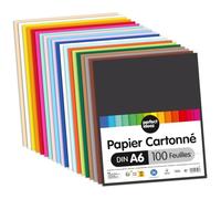 perfect ideaz 100 feuilles de carton photo DIN-A6, carton de bricolage, teinté dans la masse, en 20 coloris différents, grammage 300 g/m², feuilles à qualité élevé