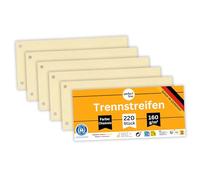 perfect line - 220 intercalaires pour classeurs A4, intercalaires en carton recyclé, uni, perforés, fabriqués en Allemagne, certifiés Blauer Engel