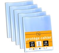 perfect line • 25 protège cahier 21x29.7 DIN-A4, grainés, PP recyclable, protege cahier transparent FABRIQUÉ EN ALLEMAGNE (21 x 29.7)