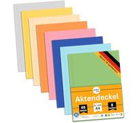 perfect line - 48 chemises DIN A4 - Classeur solide en carton recyclé, 250 g/m², 8 couleurs - Respectueux de l'environnement, certifié Blauer Engel - Fabriqué en Allemagne