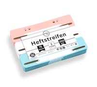 perfect line • 75 bandes cartonnées recyclées, 250 g/m², fabriquées en Allemagne (Blanc, rose, bleu clair)