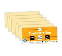 perfect line - Intercalaires recyclés, lot de 220, jaune, perforés - certifiés Ange Bleu, pour format A4, fabriqués en Allemagne