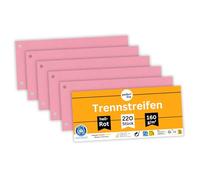 perfect line - Intercalaires recyclés, lot de 220, rouge, perforés - certifiés Ange Bleu, pour format A4, fabriqués en Allemagne